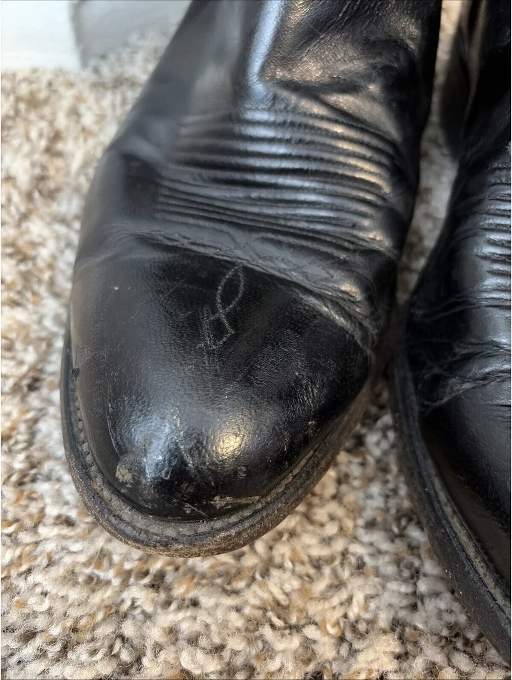 Lucchese Black Leather Western Cowboy Boots Men’s Size 11 E Made in USA 1883